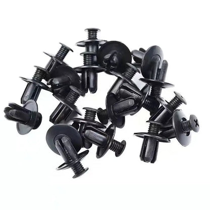 5/100pcs 8mm Plastic Rivets – Black Car Bumper & Fender Fastener Clips for Toyota, Kia, Nissan, Yamaha
