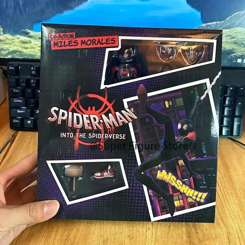 Sentinel Peter Parker Action Figure – Spider-Verse Noir PVC Collectible, Movable Miles Parker Figurine