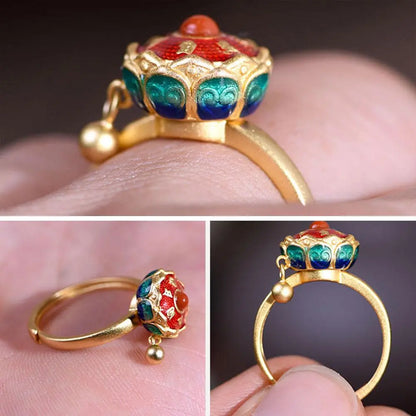 Adjustable Buddhist Rotating Finger Spinner - Good Luck Tibetan Prayer Anti-Stress Anxiety Tool