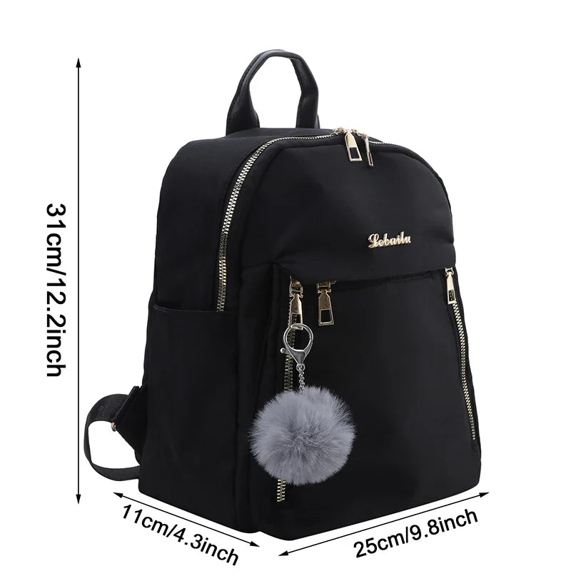Simple PU Black Large Capacity Backpack - Unisex Travel Bag, Schoolbag for Women, Harajuku High Street Style