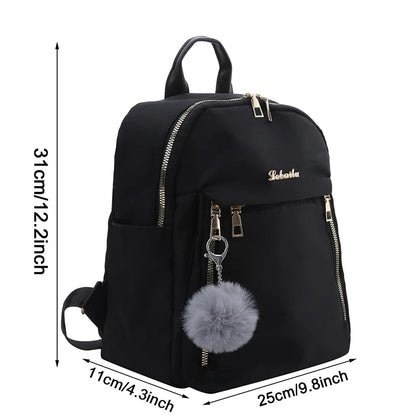 Simple PU Black Large Capacity Backpack - Unisex Travel Bag, Schoolbag for Women, Harajuku High Street Style