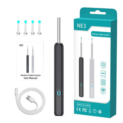 Wireless Smart Visual Ear Cleaner – 1296P Camera Otoscope Ear Wax Removal Health Care Kit