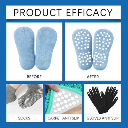 Sock Stop Glue, Non-Slip Carpet Adhesive, Silicone Heel Protector, Anti-Slip Foot Pads, Waterproof Floor Mat Stopper