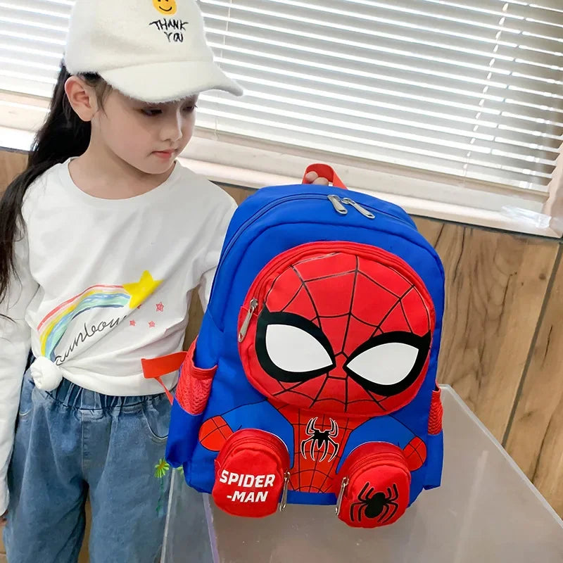 Spiderman 3D Cartoon Backpack - Super Heroes School Bag for Kids - Kindergarten Travel Bag Gift