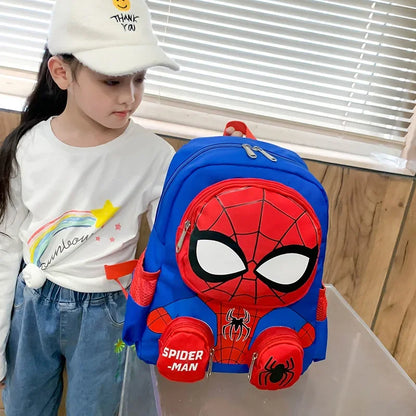 Spiderman 3D Cartoon Backpack - Super Heroes School Bag for Kids - Kindergarten Travel Bag Gift