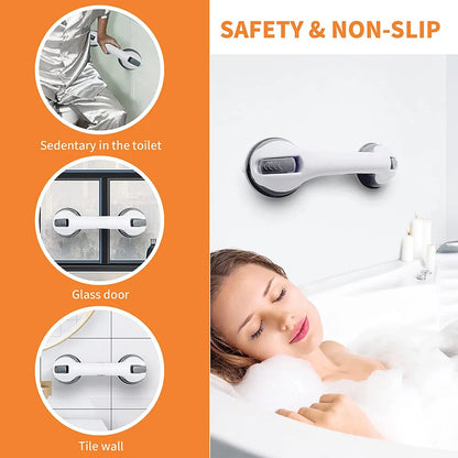 New Ultra Grip Shower Handle Grab Bars - Dual Locking Safety Suction Cups for Anti-Slip Support in Toilet and Bathroom