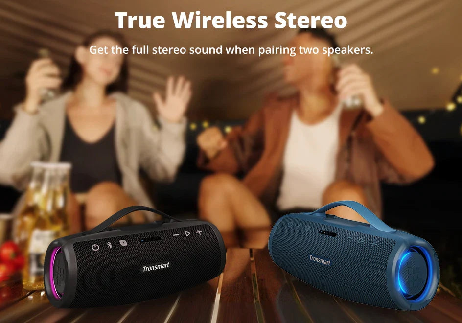 Tronsmart Mirtune S100 50W Bluetooth Speaker – IPX7 Waterproof, APP Control, Built-in Powerbank & Retractable Handle