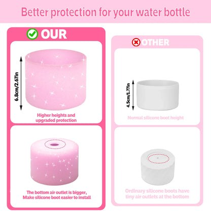 Silicone Water Bottle Boot for Owala - 24oz, 32oz Anti-Slip Protective Sleeve and Bottom Bumper Protector for FreeSip Twist and Flip