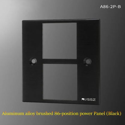 86 Panel Power Box Module - D Type 1/2/3/4 Hole Brushed Matte Blank Plate for XLR HDMI USB BNC VGA RJ45 Connections