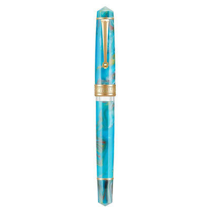 Asvine P20 Piston Filling Fountain Pen – Acrylic with Beautiful Patterns, EF/F/M Nib, Golden Clip, Smooth Writing Office Gift Pen