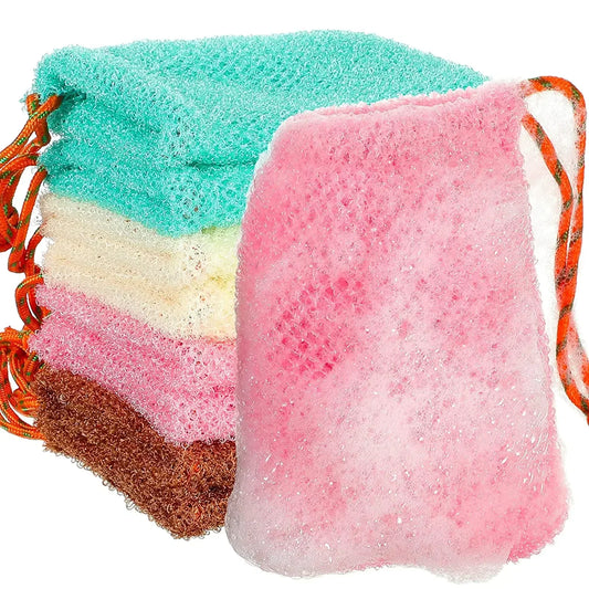 Thicken Nylon Soap Saver Bag Pouch for Plentiful Bubble Foam - Exfoliating Soap Mesh Bags for Shower Soaps Holder Pocket