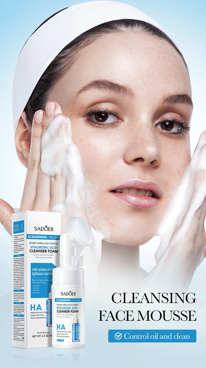 SAODER Q10 & Vitamin C Facial Cleanser — Moisturizing Brightening Face Wash Foam for Gentle Skin Cleansing