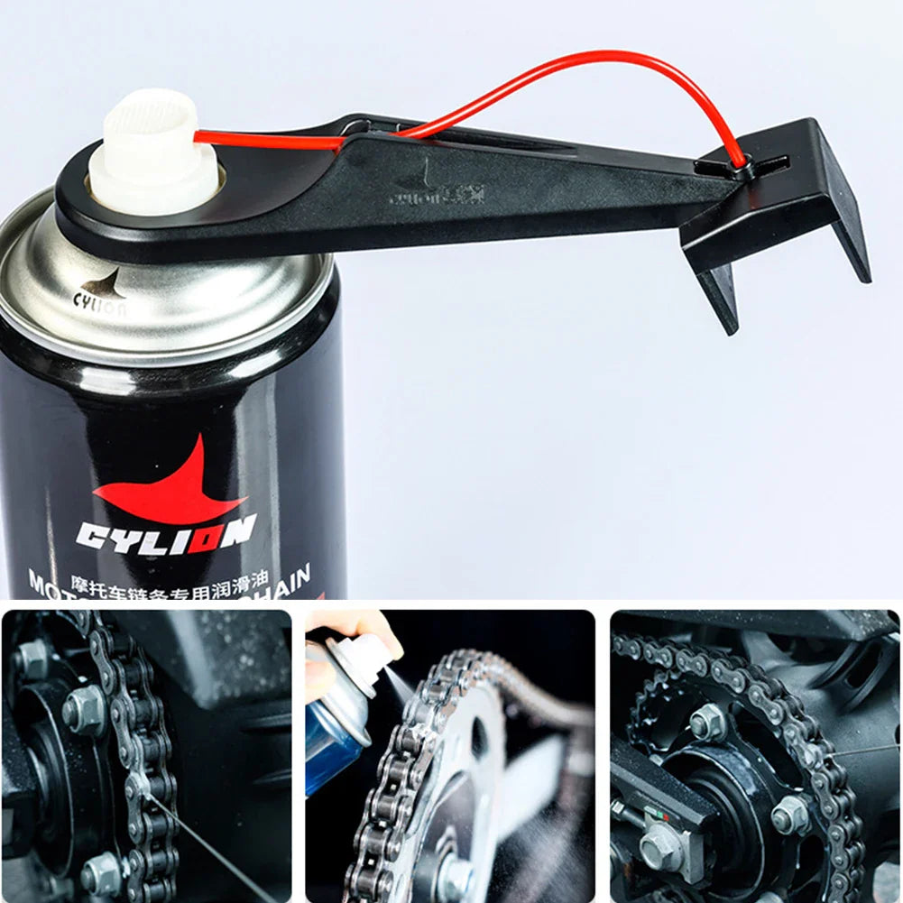 Motorcycle Chain Oiler Spray — Mess-Free Chain Wax & Cleaner Attachment, Chain Lube Tool for Motorcycles