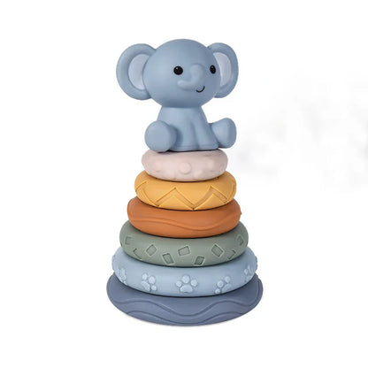 Baby Montessori Sensory Development Set – Koala & Rabbit Stacking Tower, Fine Motor Skills Learning Toys