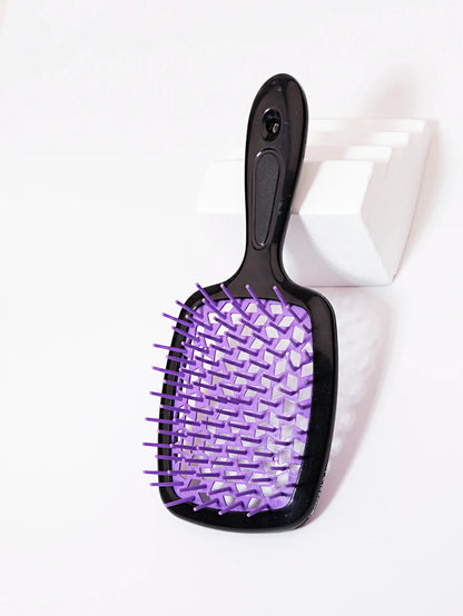 Tangled Hair Combing Massage Brush — Hollow Curly Hair Salon Brush for Real Hair & Wigs
