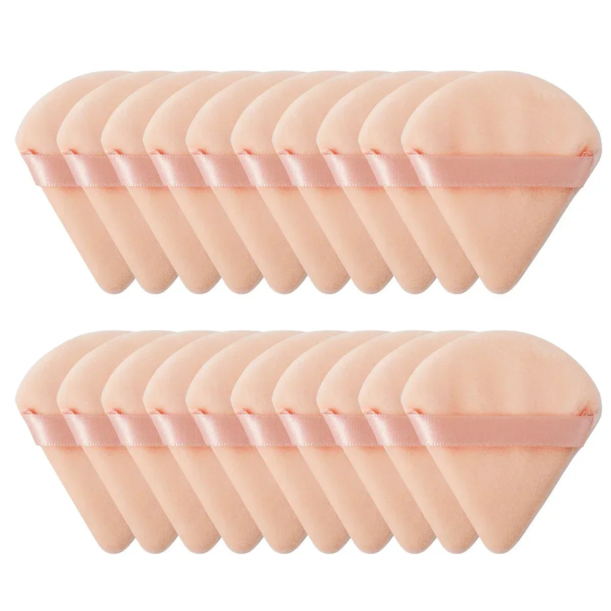 10/20PCS Triangle Velvet Powder Puffs – Mini Face Makeup Sponges, Washable & Lightweight Cosmetic Tools