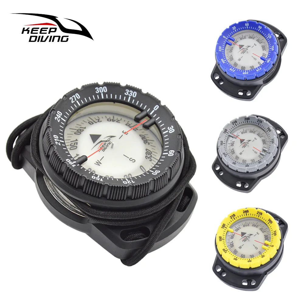 Waterproof Scuba Diving Compass with Strong Magnetic Force: Essential Underwater Direction Watch Accessory with Elastic Rope