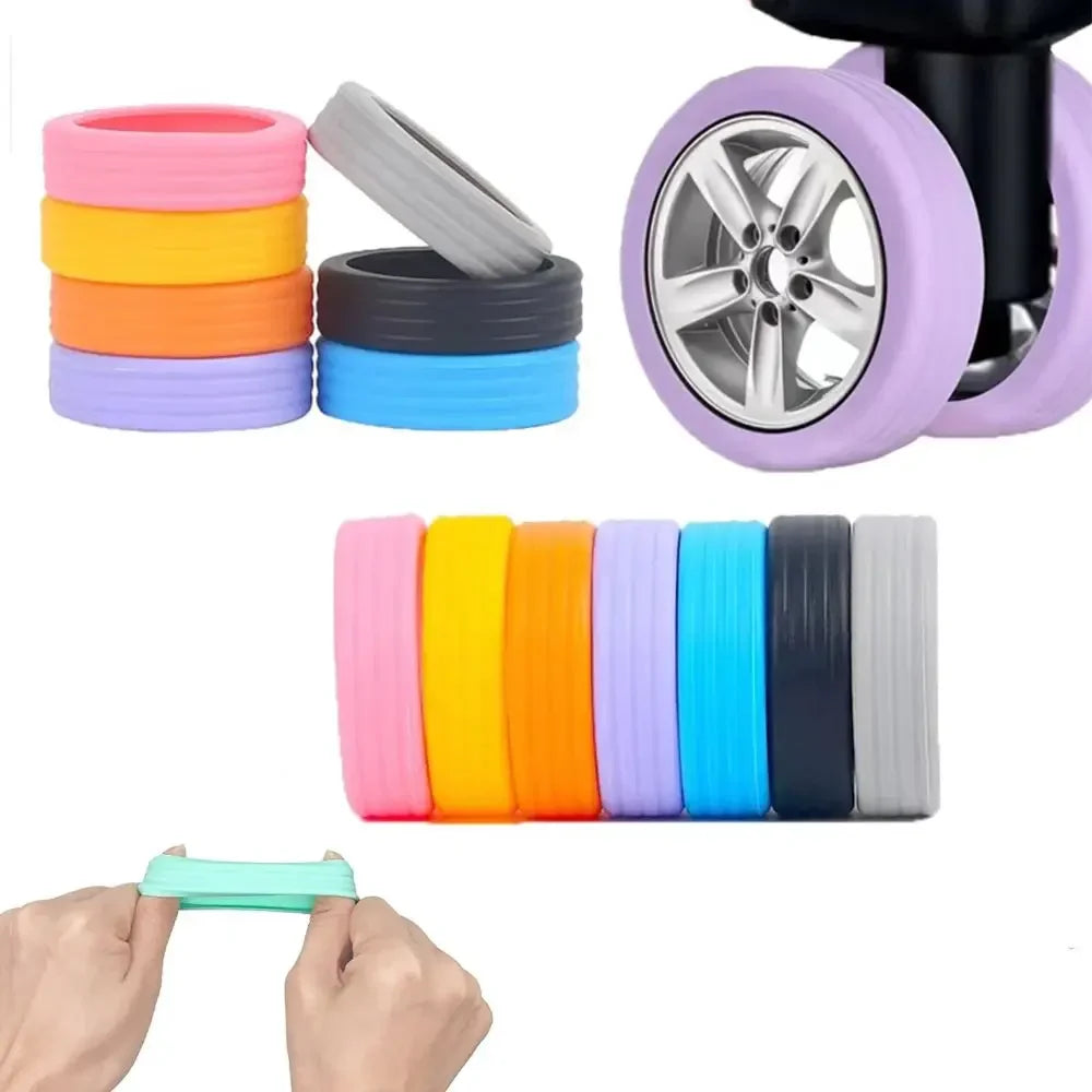 Silicone Luggage Wheel Protectors Set 4/8/16PCS – Quiet Travel Suitcase Wheel Covers