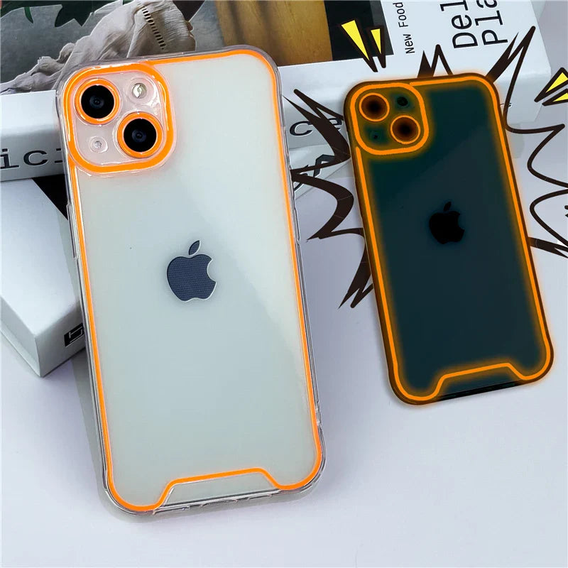 Glowing Silicone Night Light Case for iPhone 14/13/12/11/15 Pro Max - Luminous Soft Cover for Enhanced Visibility
