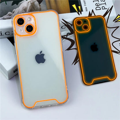 Glowing Silicone Night Light Case for iPhone 14/13/12/11/15 Pro Max - Luminous Soft Cover for Enhanced Visibility