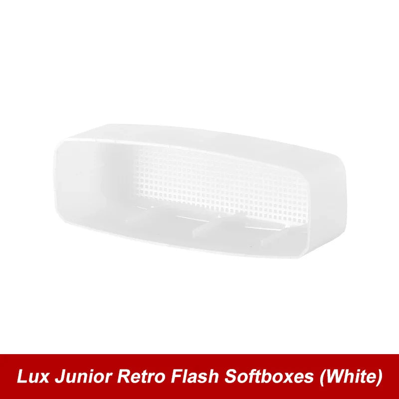 Godox Lux Junior Retro Speedlite — Flash with White, Yellow & Blue Diffuser Softbox