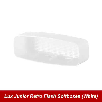 Godox Lux Junior Retro Speedlite — Flash with White, Yellow & Blue Diffuser Softbox