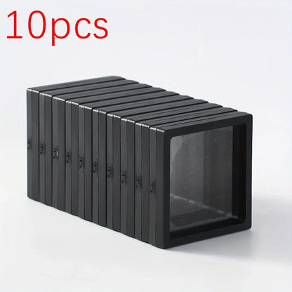 10PCS Transparent Floating Display Box Set – Clear Plastic Film Jewelry & Collectible Storage Cases for Rings, Necklaces & Accessories