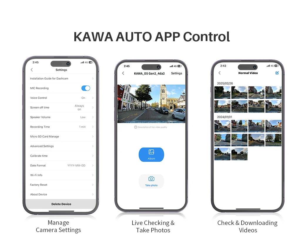 KAWA MINI ORB Dash Cam – 2K Tiny Car DVR with Voice Control, 360° Rotation & 180° Flip Video Recorder