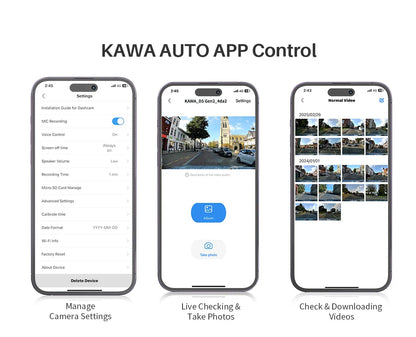 KAWA MINI ORB Dash Cam – 2K Tiny Car DVR with Voice Control, 360° Rotation & 180° Flip Video Recorder