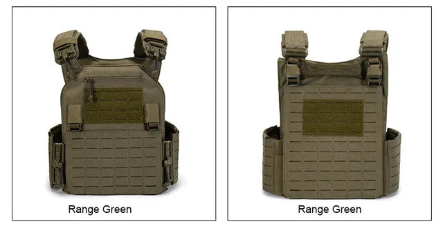 New Combat Vest 6094 – Quick Detachable Lightweight Laser Cut Tactical Vest, Black Gear for Protective Plate Carry