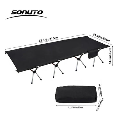 210x80cm 600D Oxford Camping Cot – Lightweight Portable Folding Bed for Outdoor Hiking & Travel