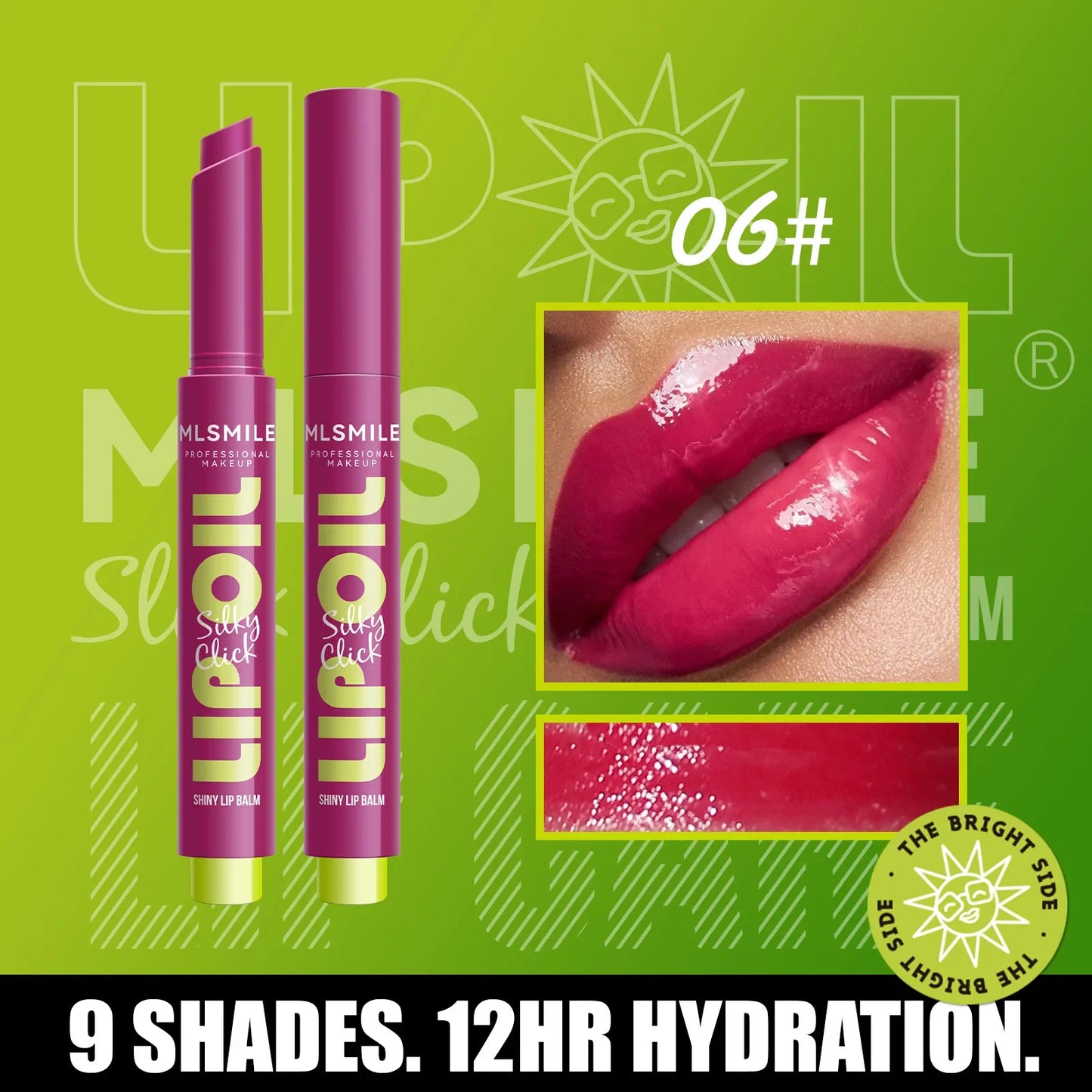 MLSMILE Multi-Color Silky Click Hydrating Lip Gloss – High-Shine, Long-Lasting Radiant Lip Care