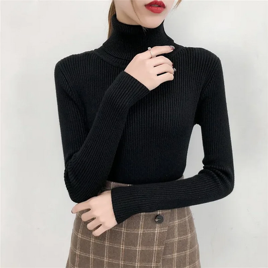 2024 Women's Winter Sweater Pullover – Knitted Turtleneck Long Sleeve Slim Jumper Tops, Soft and Warm Y2K Casual Shirts
