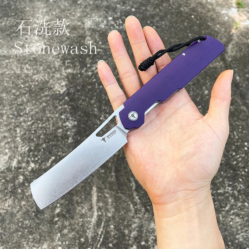 SHOOZIZ XUN120 XUN119 Folding Knife - D2 Steel Flax Handle Outdoor Camping EDC Pocket Tool