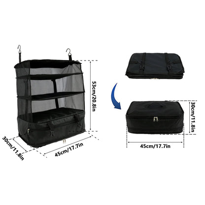 Travel Hanging Luggage Organizer | Large Capacity Foldable Clothes Storage & Garment Bag