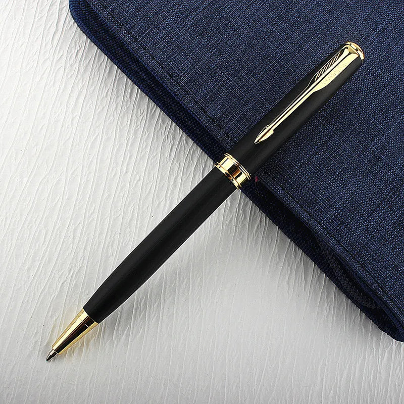 Luxury 0.7mm Metal Rollerball Pen – Blue Ink Gold Steel Signature Pen for Office & School Writing