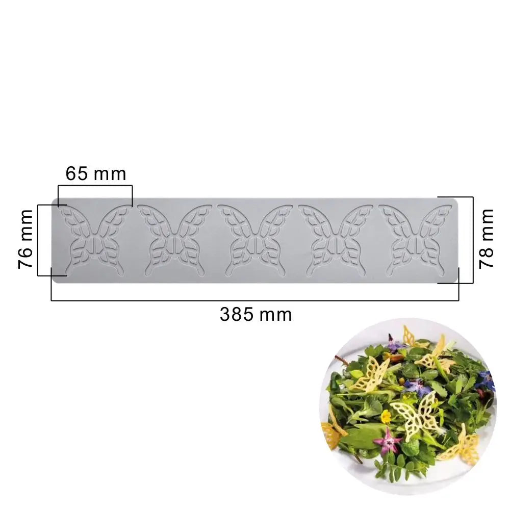 3D Cake Lace Silicone Mold — Leaves, Honeycomb & Butterfly Fondant Chocolate Stencil for Cake Decorating