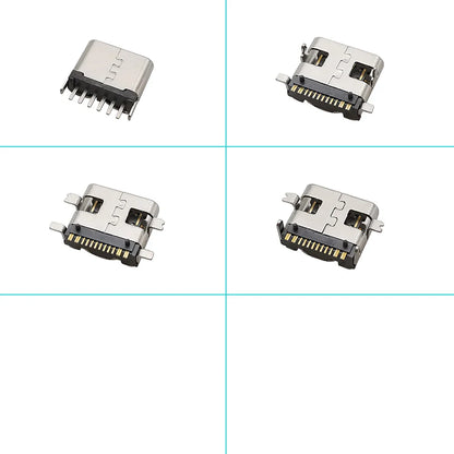 100Pcs Type-C USB Female Charging Socket Connector – 6Pin & 16Pin PCB Soldering DIY Repair Adapter