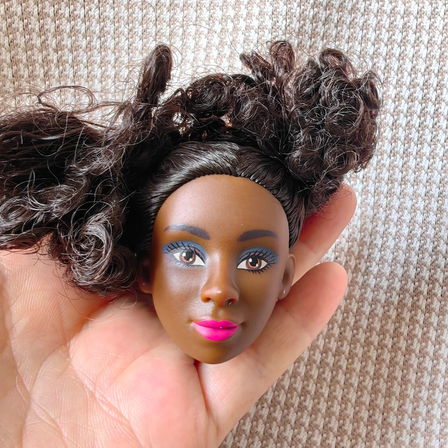 Original 1/6 Doll Supermodel FR Heads — DIY Curly Black Hair Doll Accessories, Limited Edition Collectible Gift