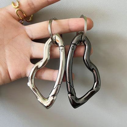 Unisex Essential Belt Icon Carabiner Keychain – Blackout Oval Solid Buckle for Men & Women Bag Accessories