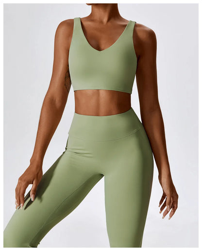 2PCS Seamless Women’s Yoga Set – Long Sleeve Crop Top & Leggings Workout Outfit, Athletic Gym Sportswear