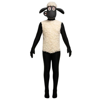 Shaun Sheep Cosplay Jumpsuit - Funny Black Sheep Hooded Costume for Halloween & Animal Parties