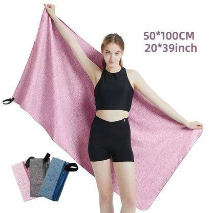 Microfiber Quick Dry Gym Towel – Silver ION Odor-Free Absorbent Workout Towel for Fast Sweat Drying