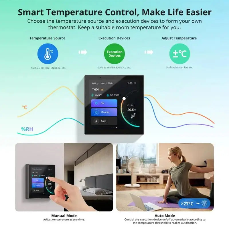 SONOFF NSPanel Pro Smart Home Control Panel – Thermostat, Power Monitor & DIY Switch Module, Compatible with All Sonoff Devices