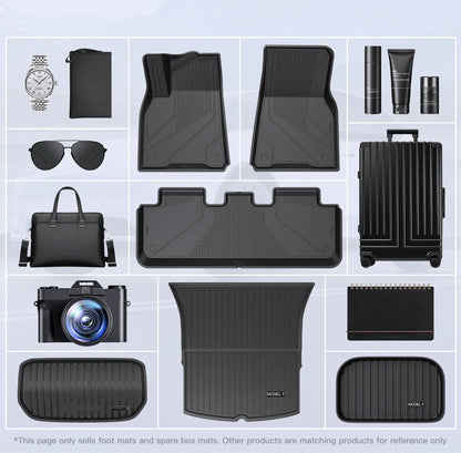 YZ Floor Mats for Tesla Model 3/Y 2021-2023 — Waterproof, Non-Slip TPE Car Accessories