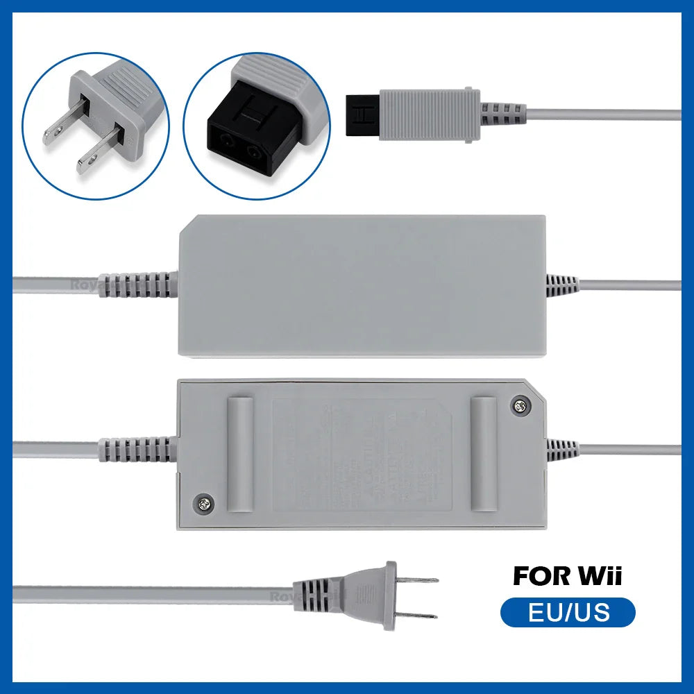 Nintend Wii AC Adapter 100-240V 12V 3.7A – EU/US Plug Wall Charger Power Supply