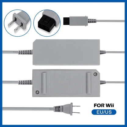 Nintend Wii AC Adapter 100-240V 12V 3.7A – EU/US Plug Wall Charger Power Supply