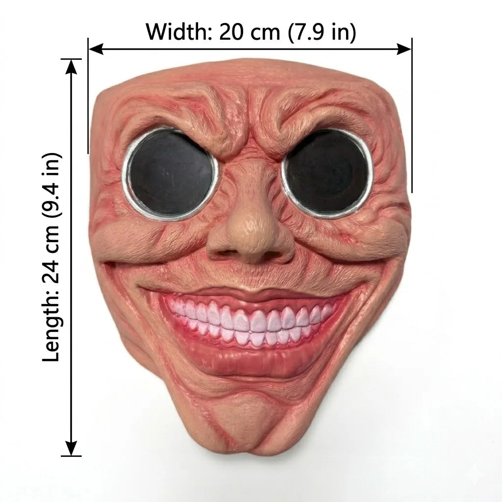 Scary Smile Half Face Mask - Creepy Black Hole Horror Halloween Cosplay Costume
