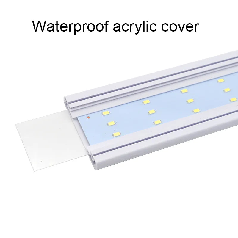 Super Slim Aquarium LED Light: Waterproof Bright Clip Lamp for Fish Tanks - Blue LED Grow Lighting for Aquatic Plants, 220v