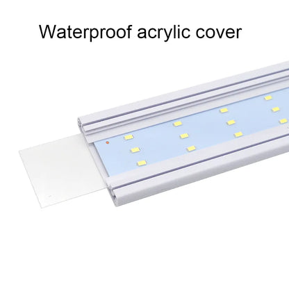 Super Slim Aquarium LED Light: Waterproof Bright Clip Lamp for Fish Tanks - Blue LED Grow Lighting for Aquatic Plants, 220v